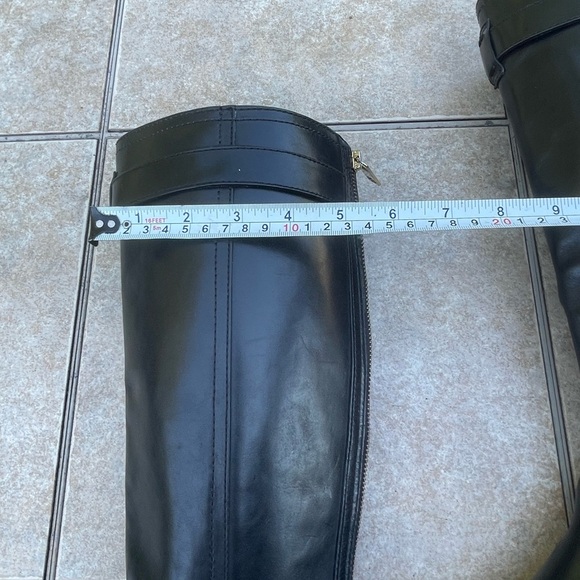 Tory Burch black leather padlock riding tall boots - Picture 11 of 12
